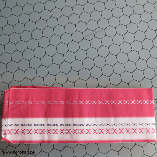 rosa Hakata Date Jime, Mitte verstärkt, Vintage gebraucht