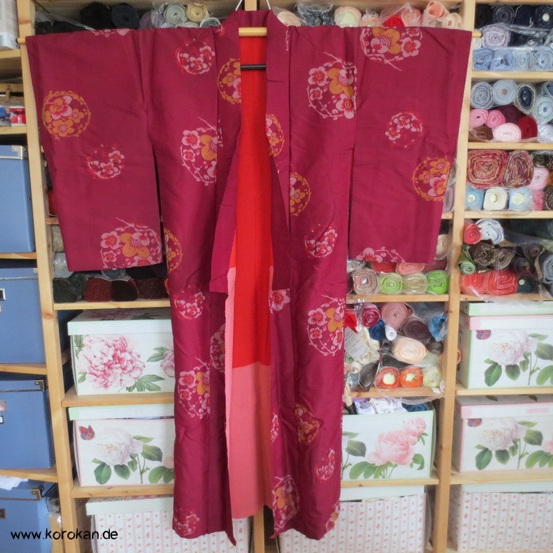 Sakura Rondelle Meisen Seiden Komon Kimono