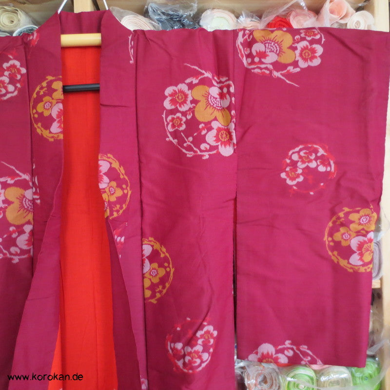 Sakura Rondelle Meisen Seiden Komon Kimono