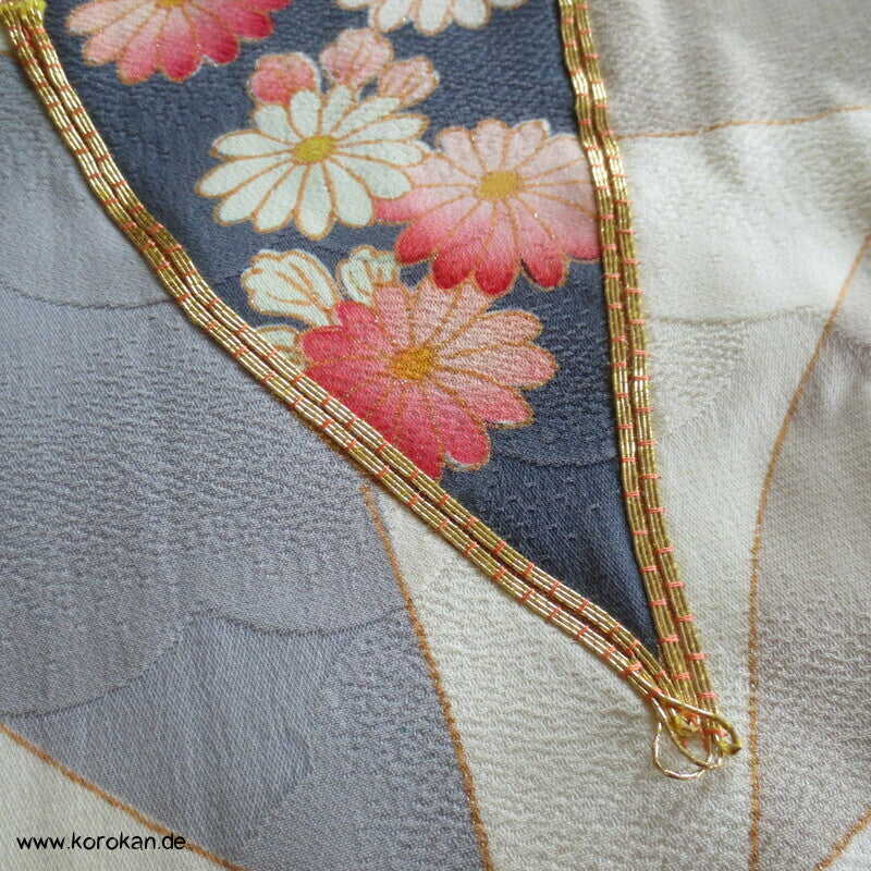 Bambus auf Wolken Rinzu Seiden Damast Furisode