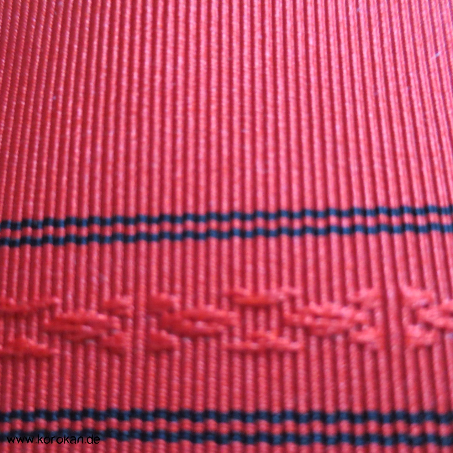 roter Hakata Streifen Rips Date Jime Obi für Juban