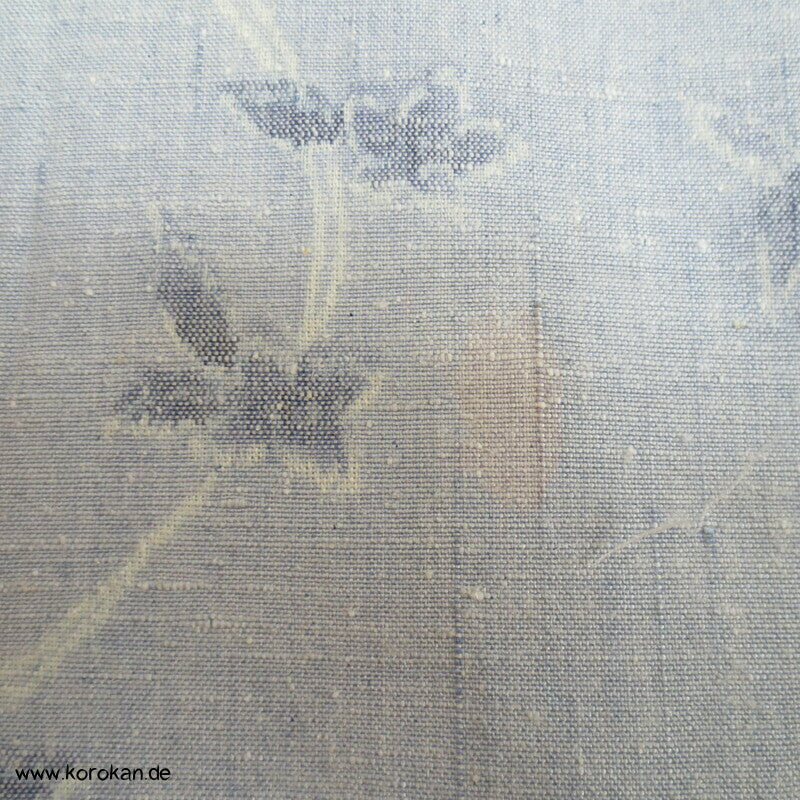 blasshellblau Arabesken Kasuri Tsumugi Kimono