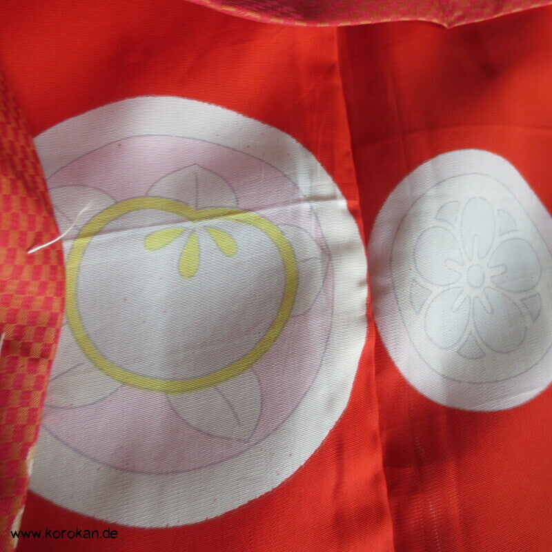 Sakura auf gewebtem Ichimatsu Karo Seiden Haori