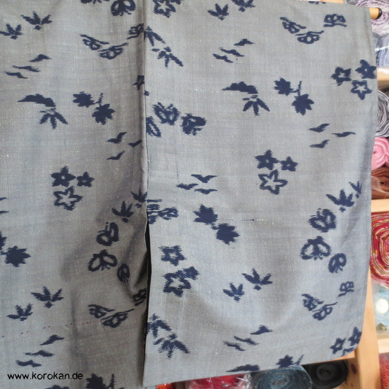 Kasuri - Schmetterlinge Hitoe Meisen Seiden Kimono
