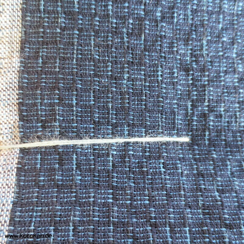 Awa Shijira originalgehefteter handgewebter dicker Kimono Baumwollstoff