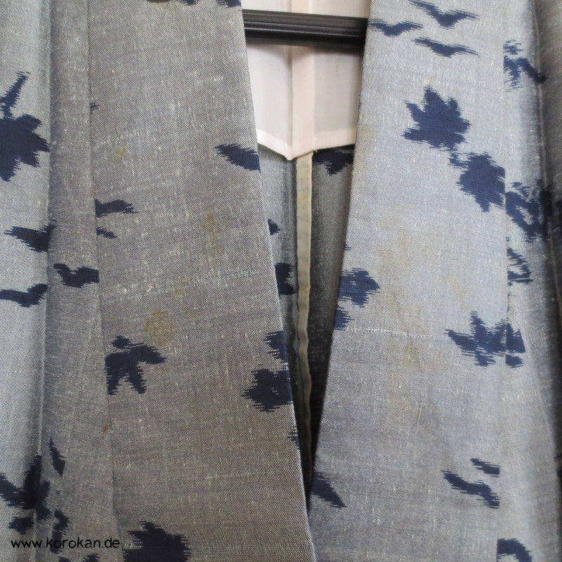 Kasuri - Schmetterlinge Hitoe Meisen Seiden Kimono