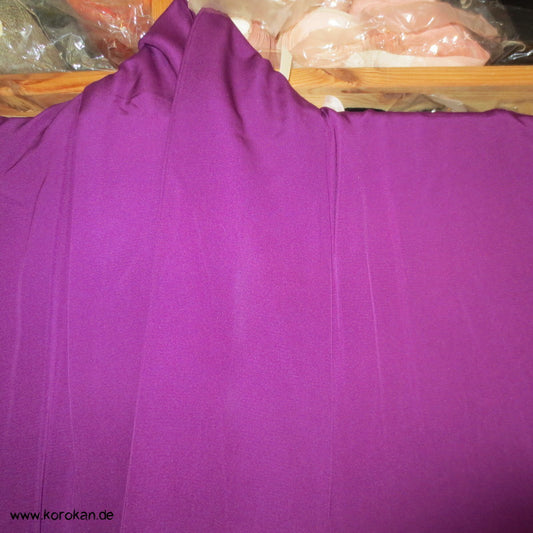 gewebte Wolken einfarbig violetter Seidendamast Iromuji - Kimono