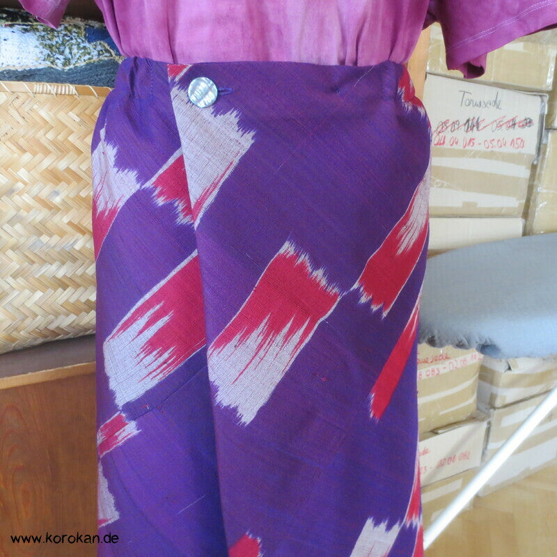 Bias Cut Rock dicke handgewebte Kimono Tsumugi Kasuri Seide