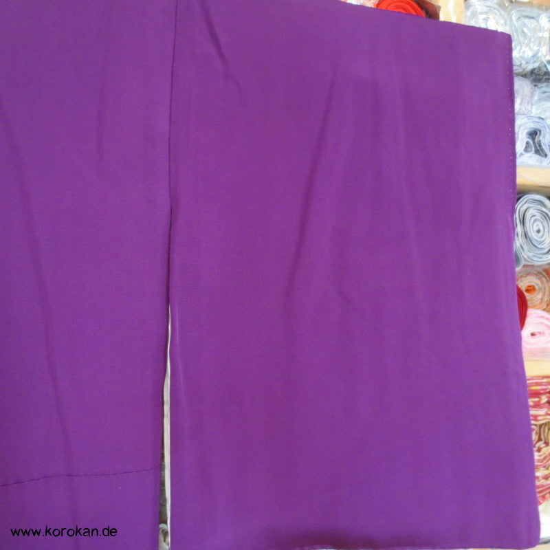 gewebte Wolken einfarbig violetter Seidendamast Iromuji - Kimono