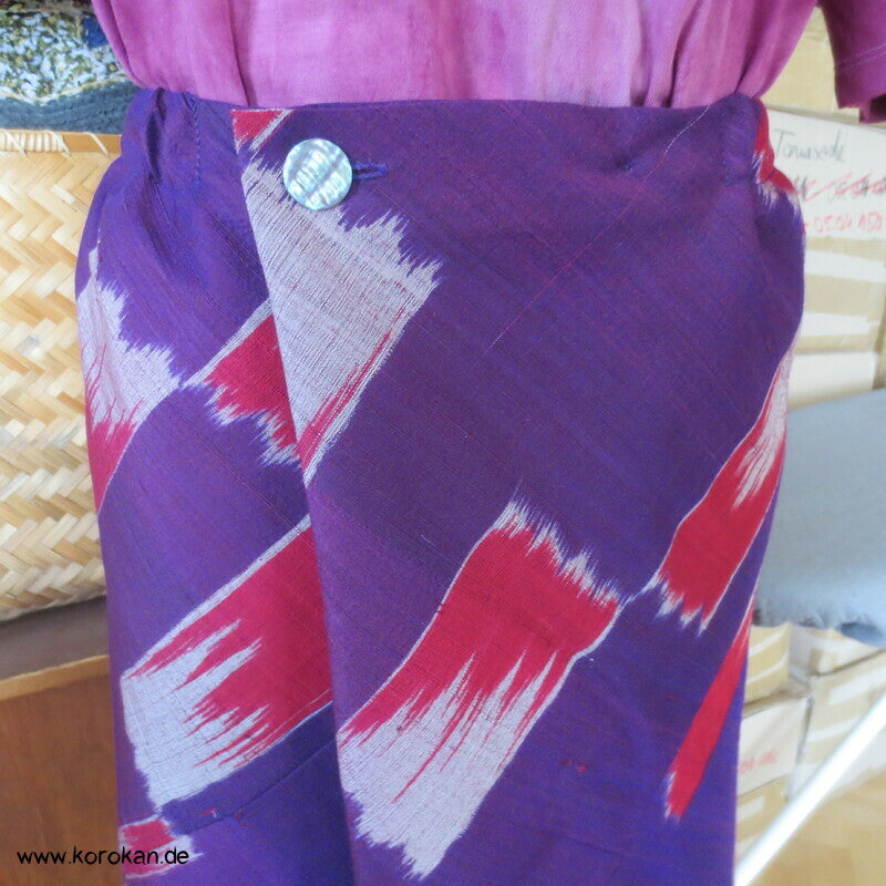 Bias Cut Rock dicke handgewebte Kimono Tsumugi Kasuri Seide