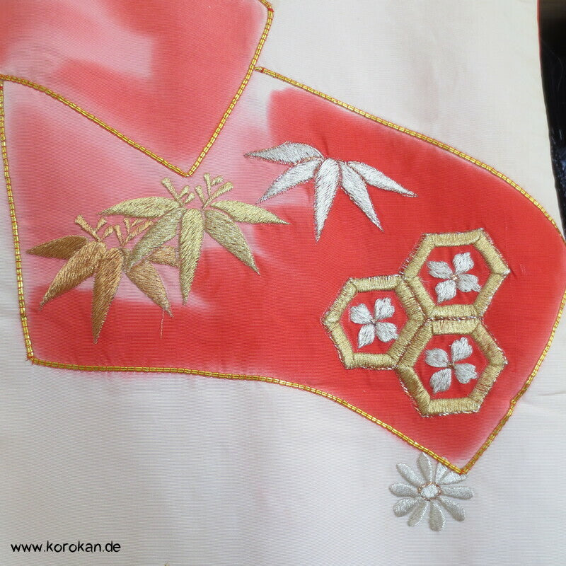Fächer / Kraniche - Stickerei Uchikake - Hochzeitsmantel