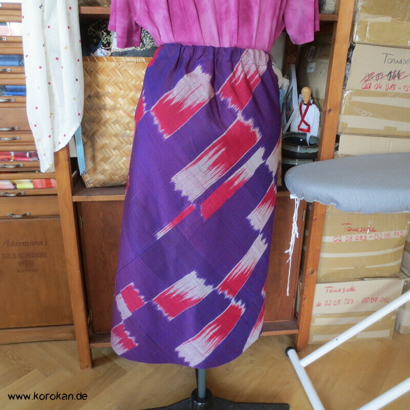 Bias Cut Rock dicke handgewebte Kimono Tsumugi Kasuri Seide