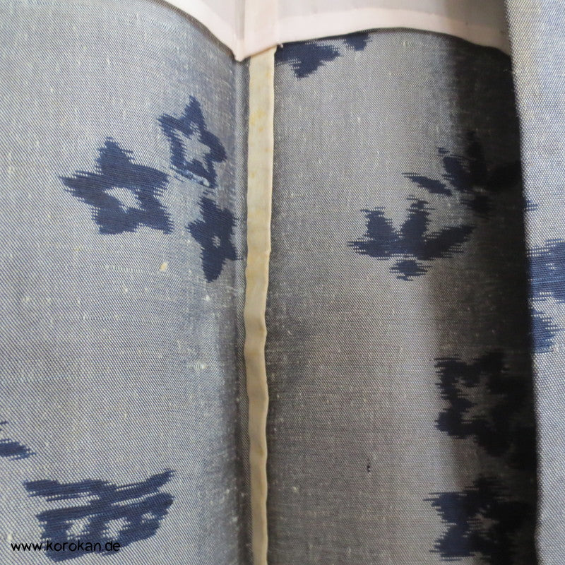 Kasuri - Schmetterlinge Hitoe Meisen Seiden Kimono