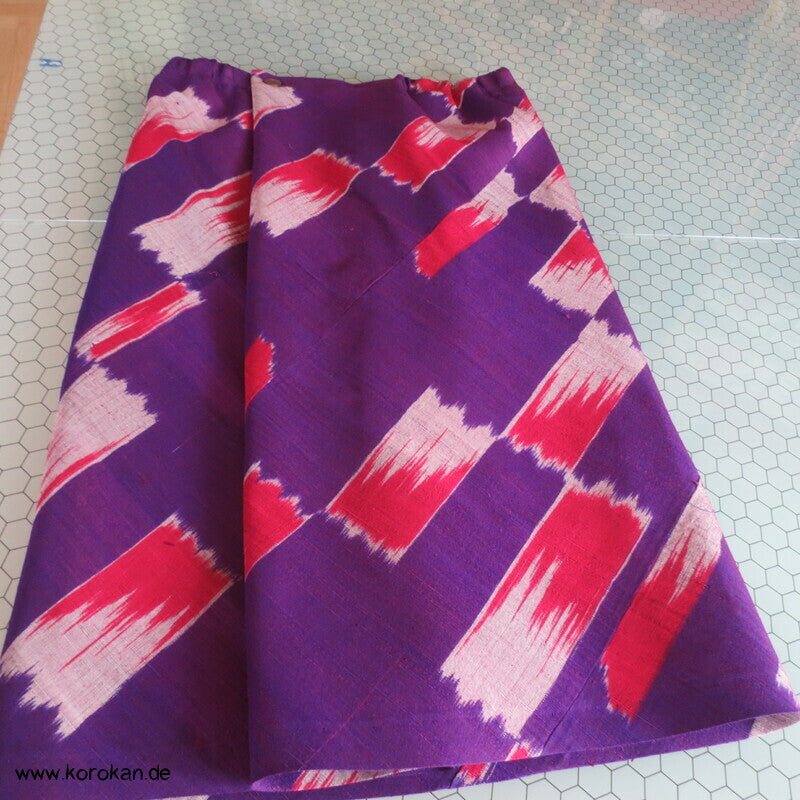 Bias Cut Rock dicke handgewebte Kimono Tsumugi Kasuri Seide