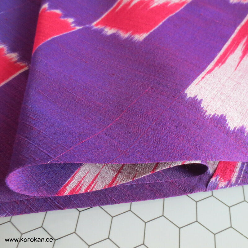 Bias Cut Rock dicke handgewebte Kimono Tsumugi Kasuri Seide