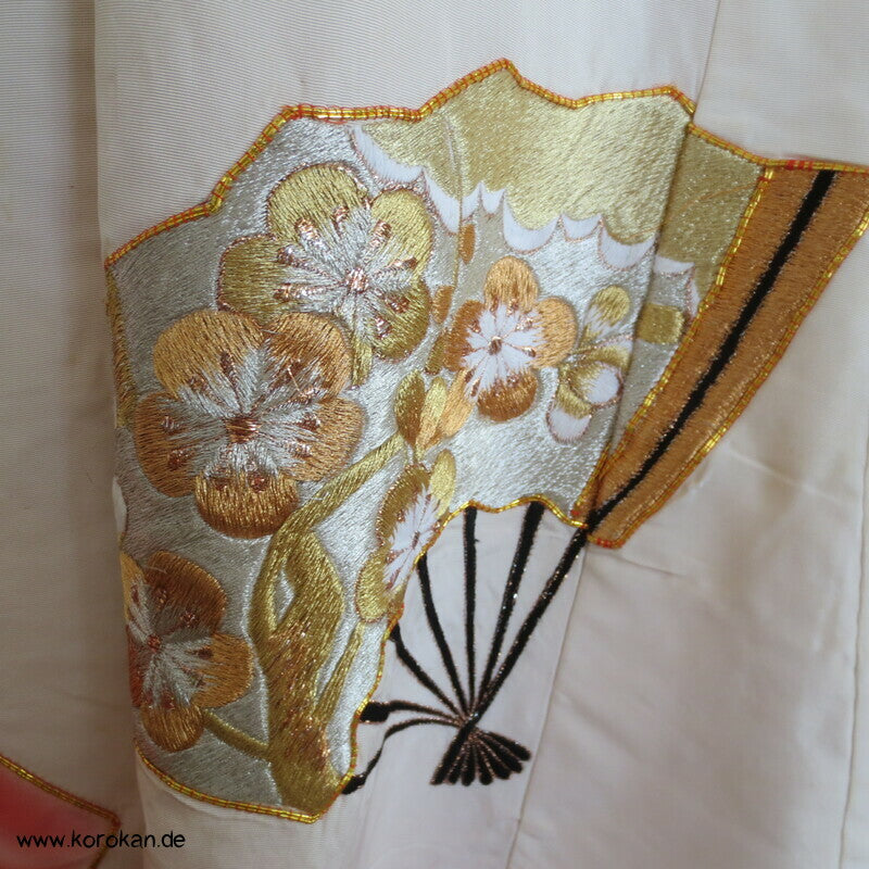 Fächer / Kraniche - Stickerei Uchikake - Hochzeitsmantel