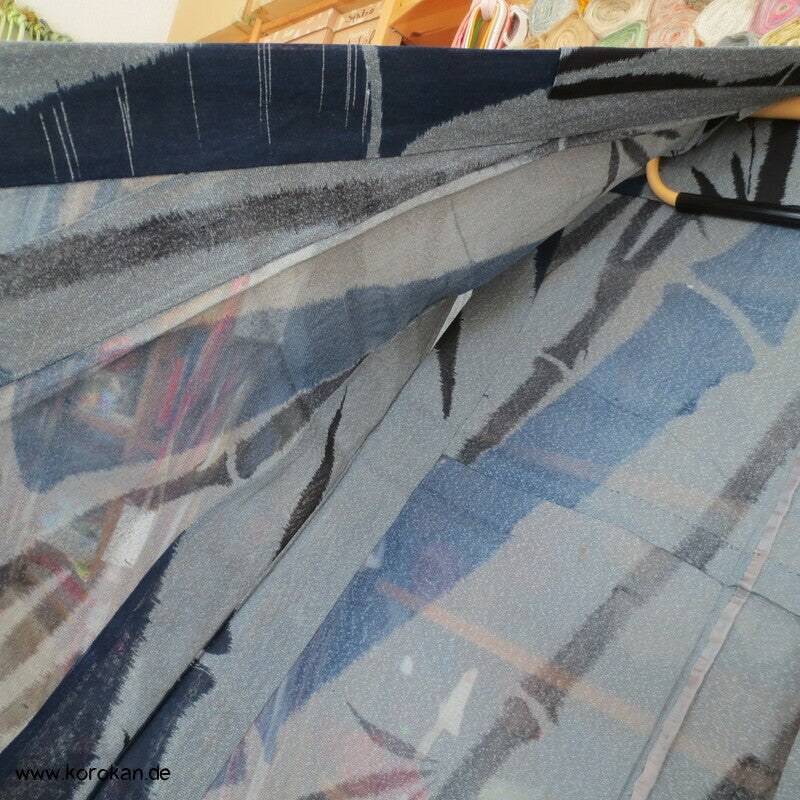 Bambus Hitoe Kimono, steifer japanischer Sha Seiden Georgette