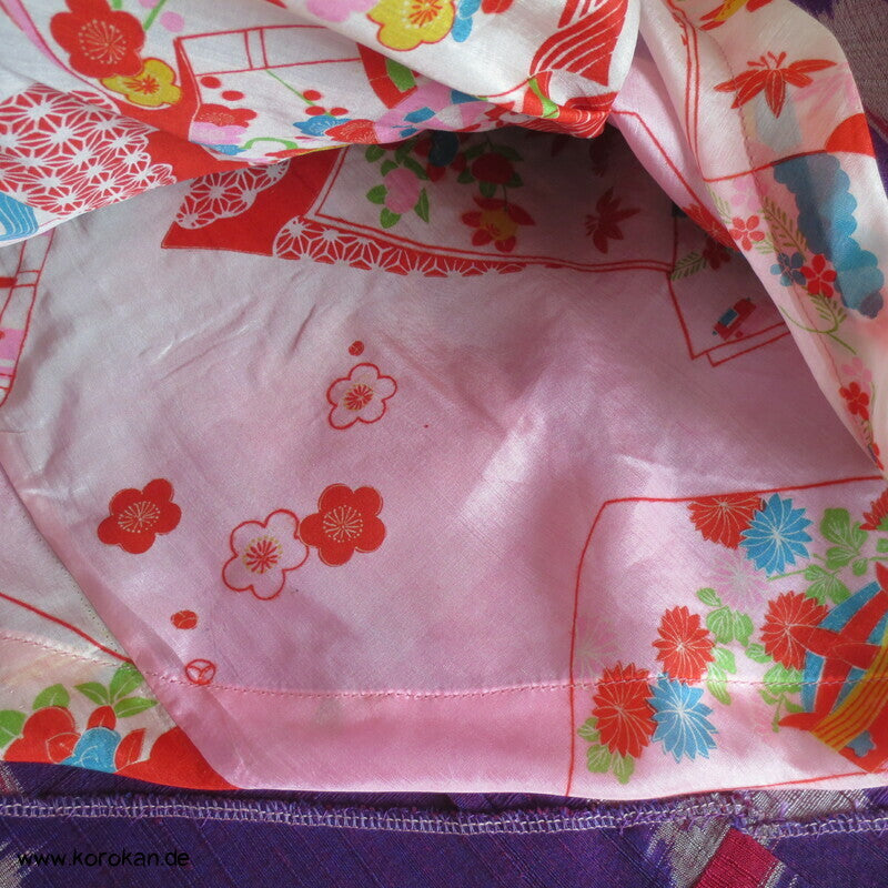 Bias Cut Rock dicke handgewebte Kimono Tsumugi Kasuri Seide
