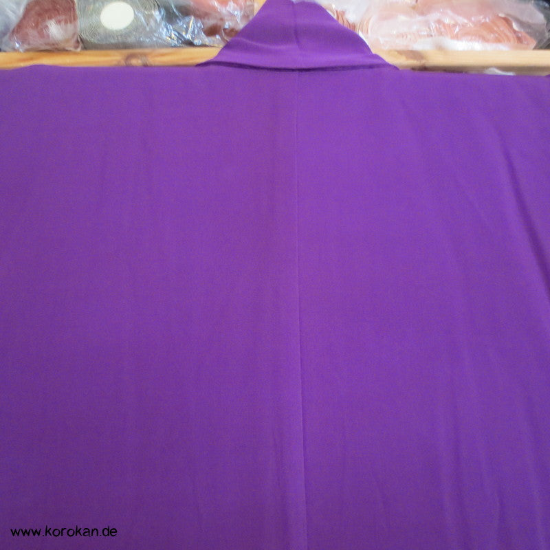 gewebte Wolken einfarbig violetter Seidendamast Iromuji - Kimono