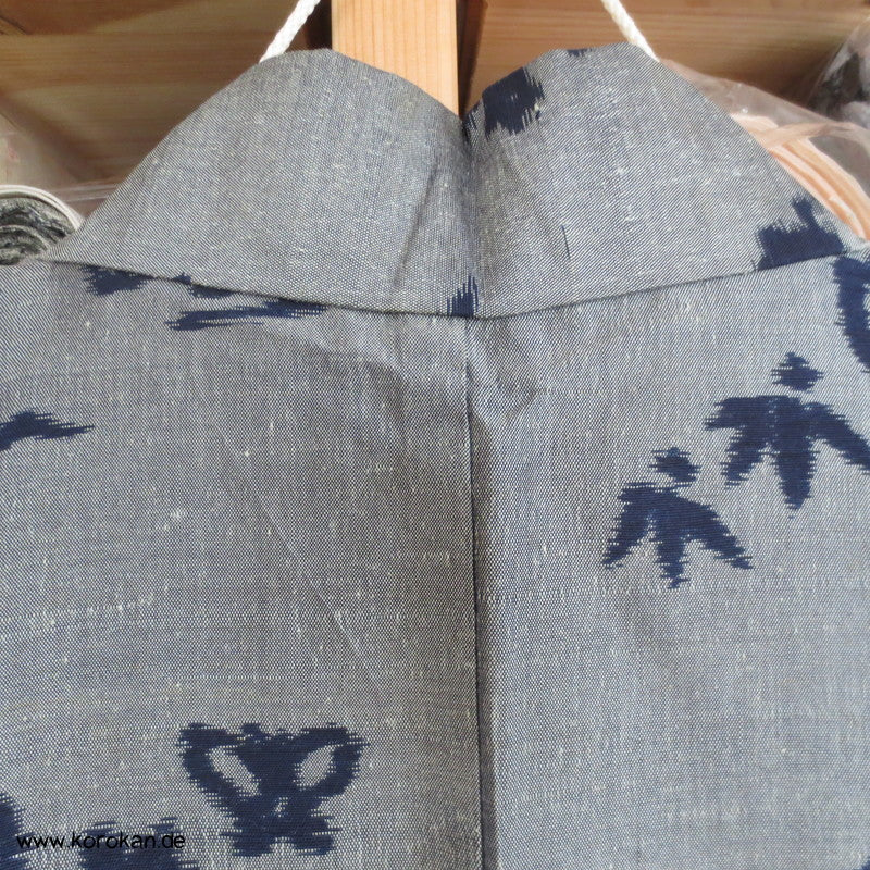 Kasuri - Schmetterlinge Hitoe Meisen Seiden Kimono