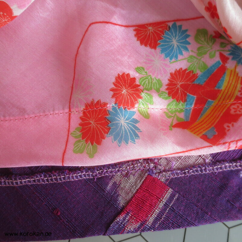 Bias Cut Rock dicke handgewebte Kimono Tsumugi Kasuri Seide