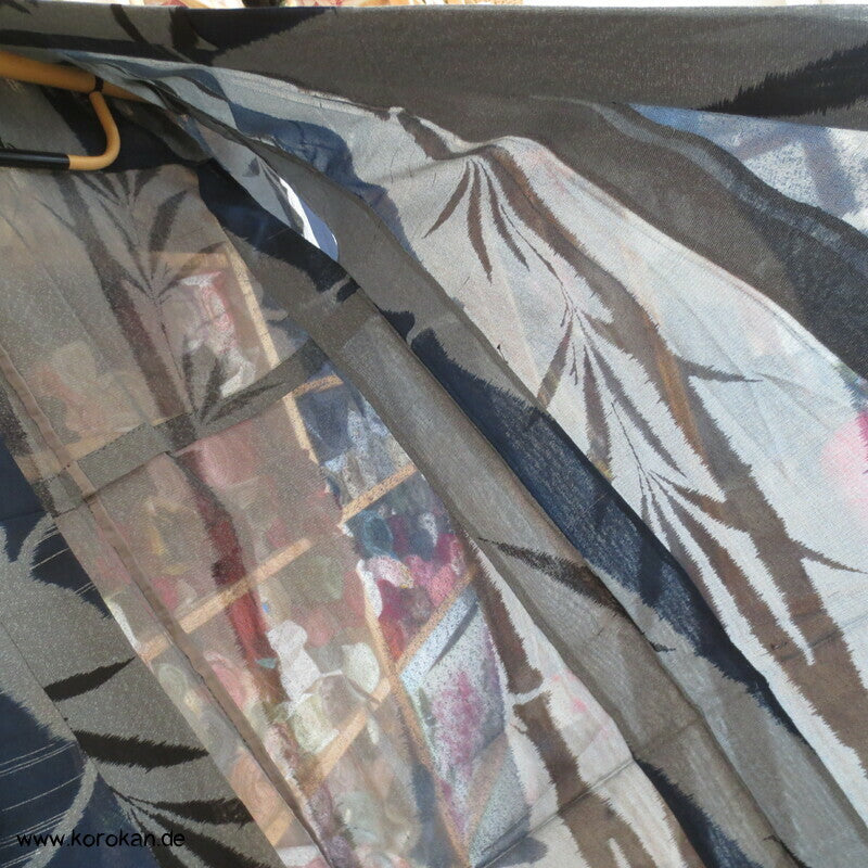 Bambus Hitoe Kimono, steifer japanischer Sha Seiden Georgette