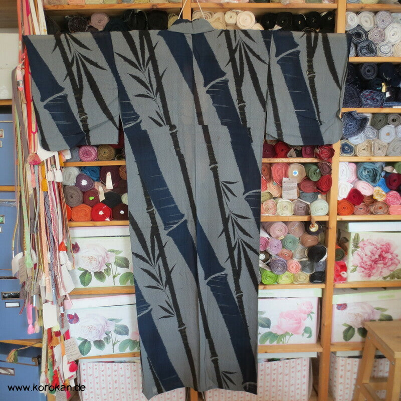 Bambus Hitoe Kimono, steifer japanischer Sha Seiden Georgette