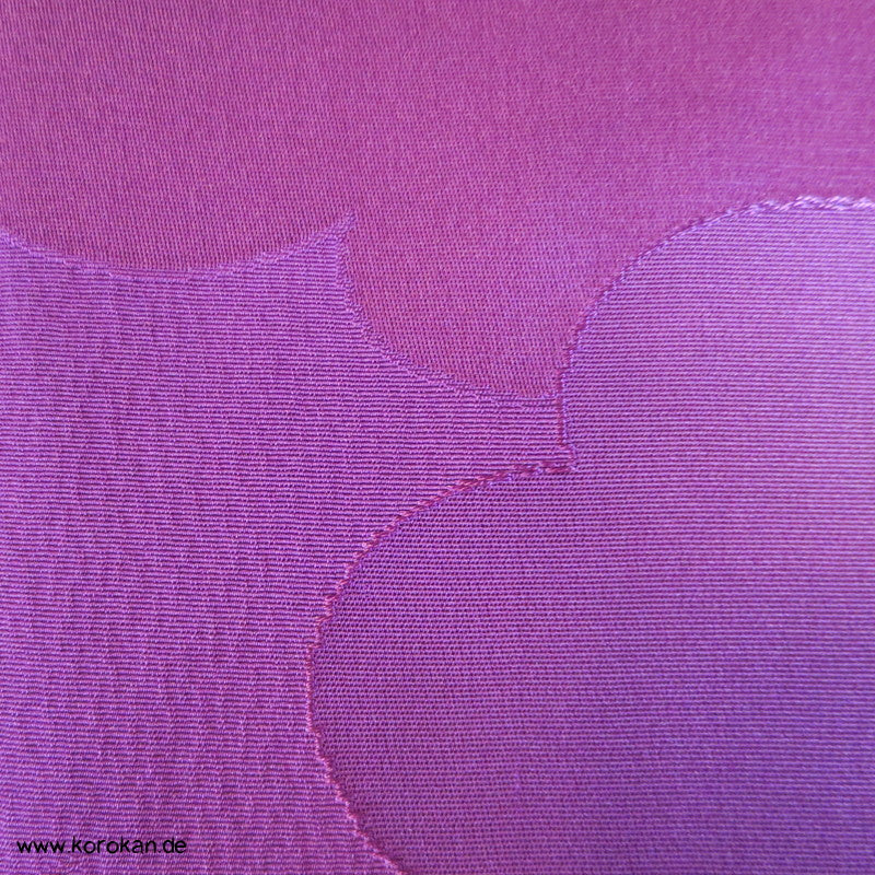 gewebte Wolken einfarbig violetter Seidendamast Iromuji - Kimono