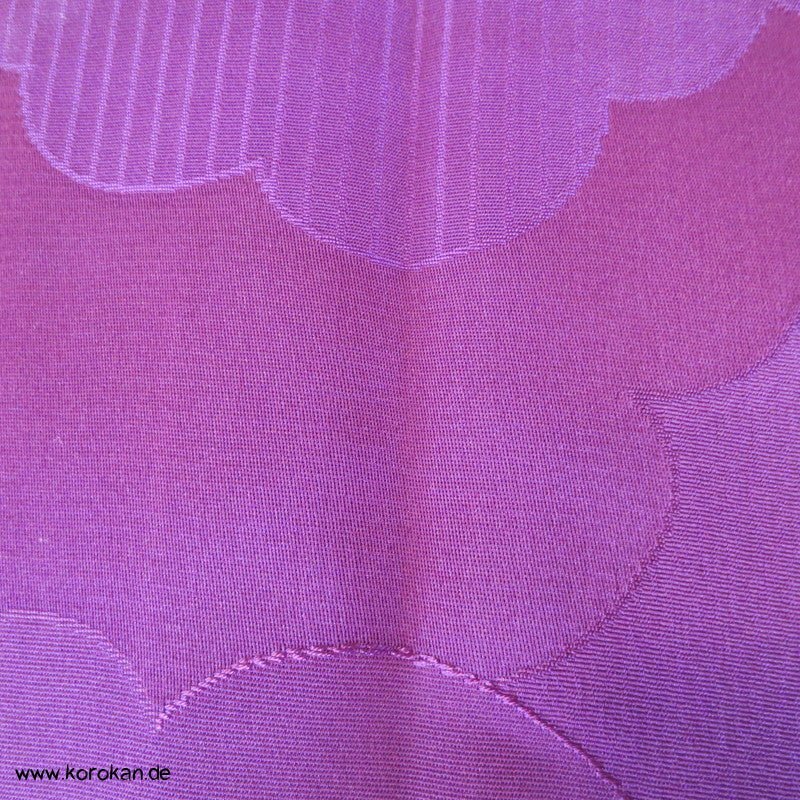 gewebte Wolken einfarbig violetter Seidendamast Iromuji - Kimono