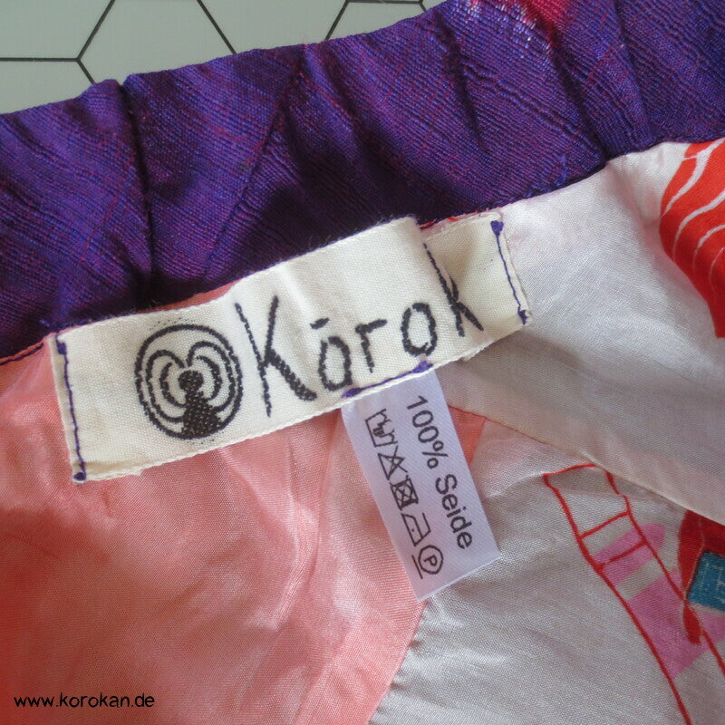 Bias Cut Rock dicke handgewebte Kimono Tsumugi Kasuri Seide