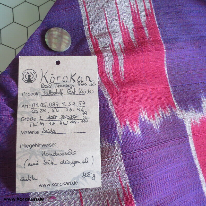 Bias Cut Rock dicke handgewebte Kimono Tsumugi Kasuri Seide