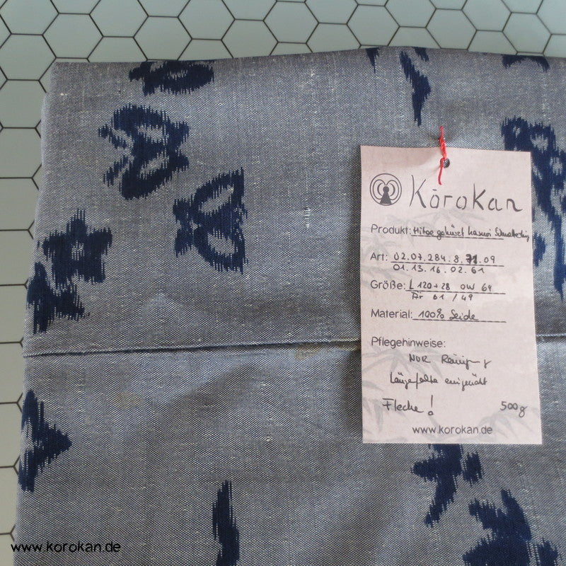 Kasuri - Schmetterlinge Hitoe Meisen Seiden Kimono