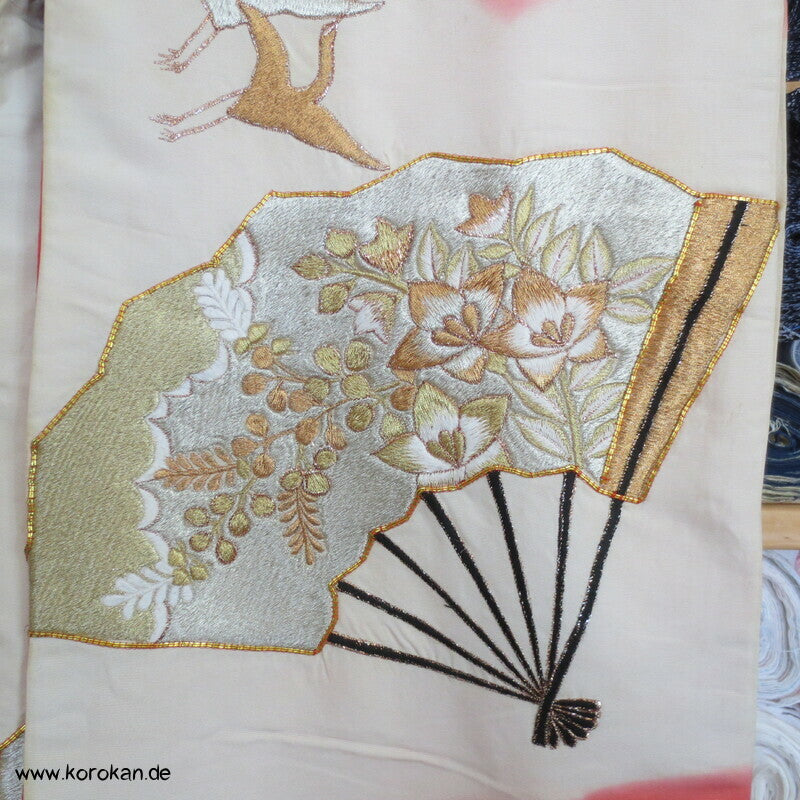 Fächer / Kraniche - Stickerei Uchikake - Hochzeitsmantel