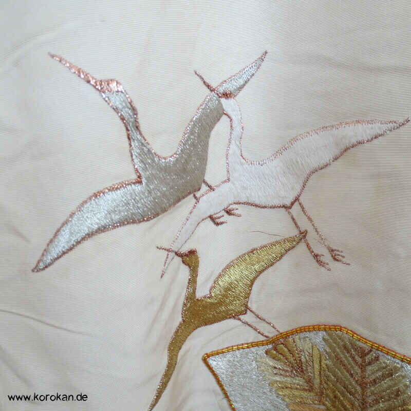Fächer / Kraniche - Stickerei Uchikake - Hochzeitsmantel