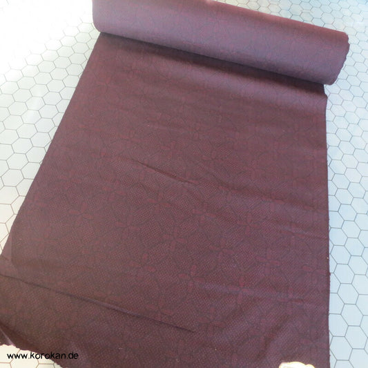 Ensemble Tanmono Shippo Kasuri schwarz rote leichte Tsumugi Kimono Seide