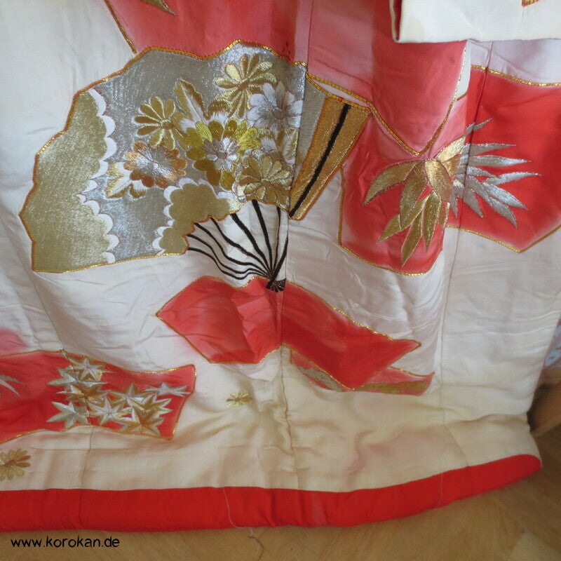 Fächer / Kraniche - Stickerei Uchikake - Hochzeitsmantel