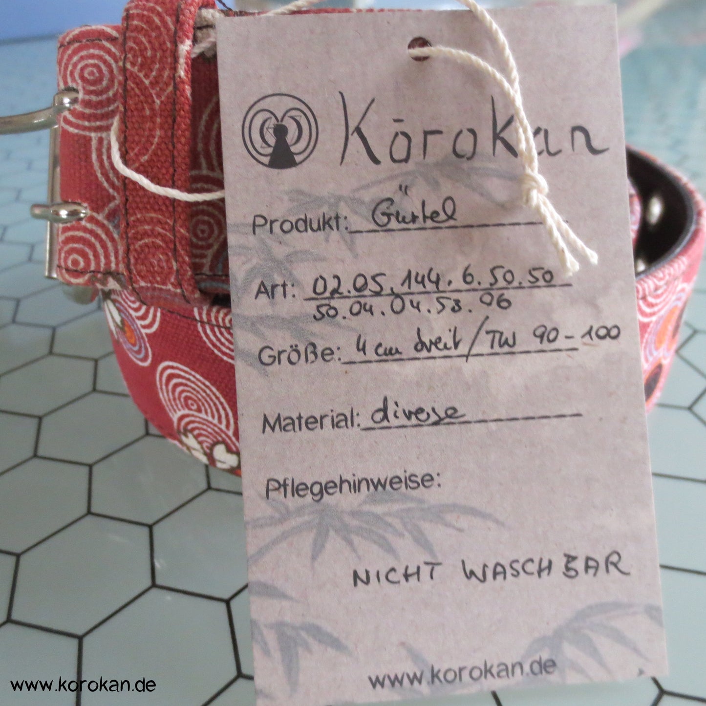 Gürtel mit japanischem Stoff bezogen