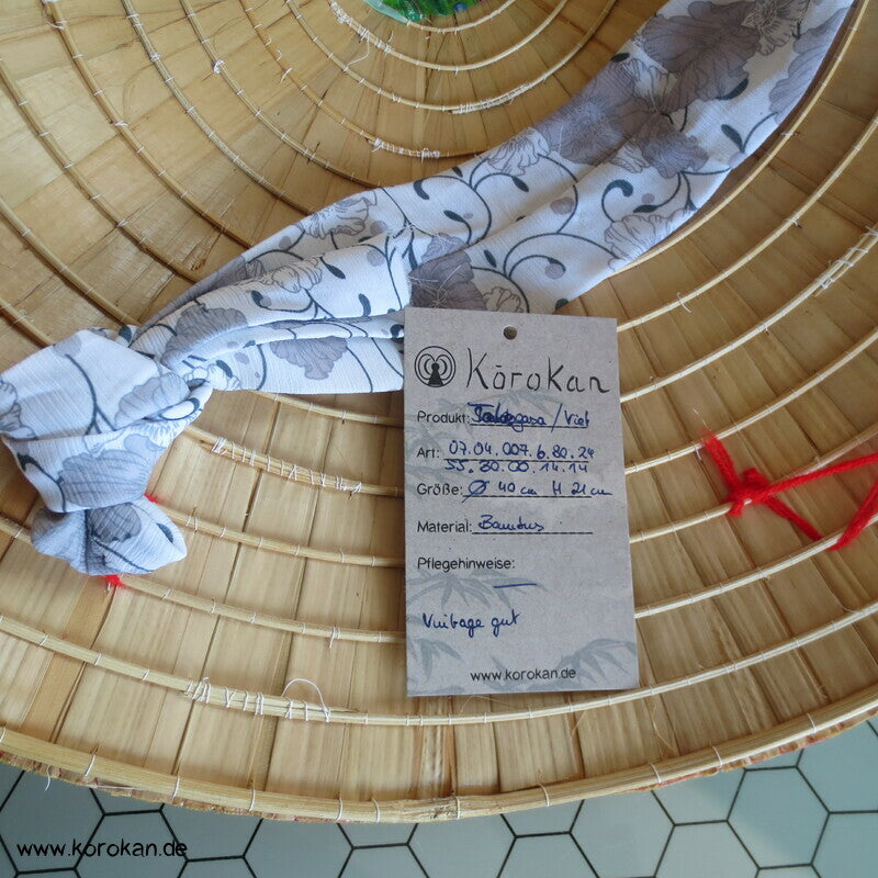 vietnamesischer Reisbauernhut, genäht, Takegasa Samurai Hut