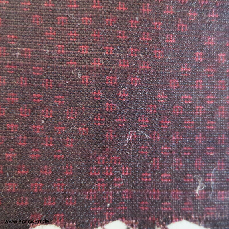 Ensemble Tanmono Shippo Kasuri schwarz rote leichte Tsumugi Kimono Seide