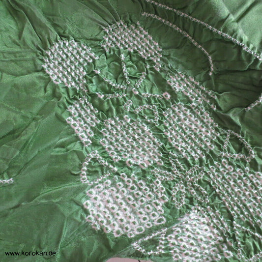 Shibori Blüten Rinzu Damast Kimono Seide