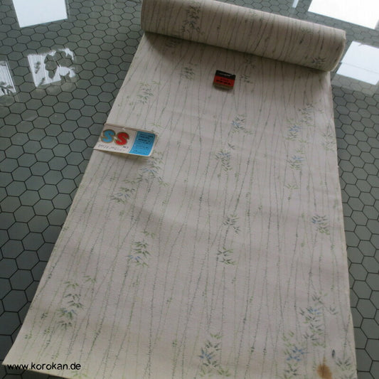 Bambus zart grünblauer Druck Sommer Kimono Krepp