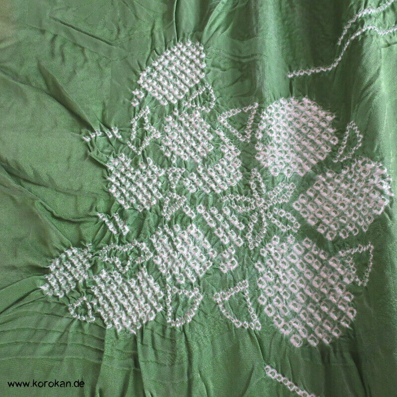 Shibori Blüten Rinzu Damast Kimono Seide
