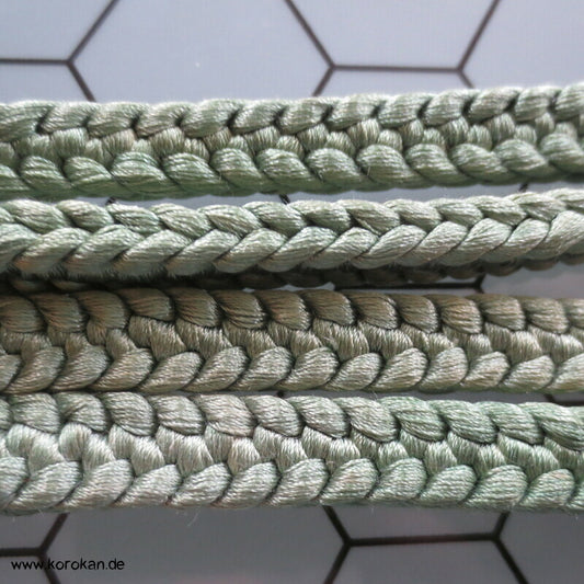 graugrün petrol eckige Kordel Obijime, Seide ohne Troddeln