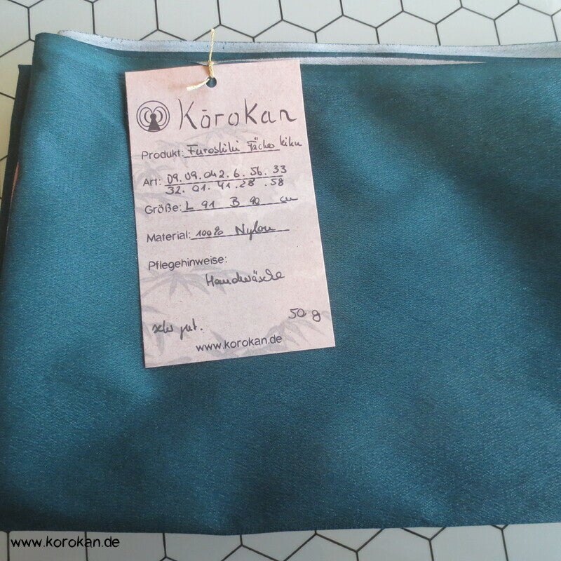 Furoshiki Japan Tragetuch, Fächer Chrysanthemen auf dunkelgrün