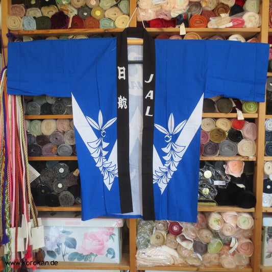 japanische Happi Arbeits Baumwoll Jacke, JAL Kranich Airline