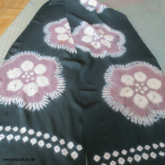 Shibori Baumwoll Kimono Schal, Kinder Sanyaku Obi