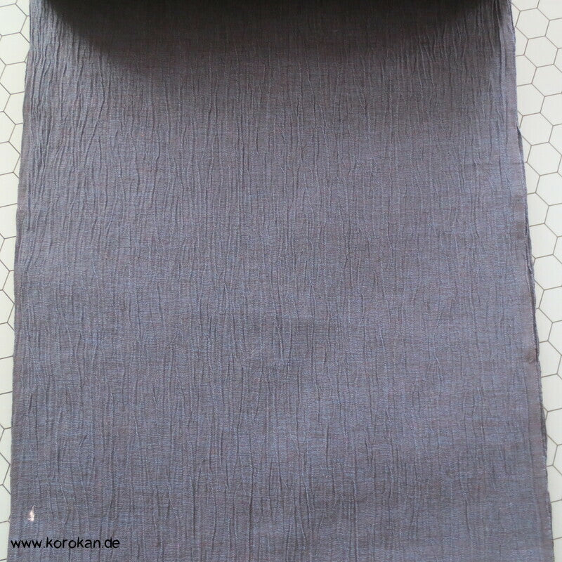 schwarzblau melierter Kimono Krepp, Hanf, grob
