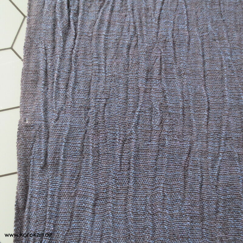 schwarzblau melierter Kimono Krepp, Hanf, grob