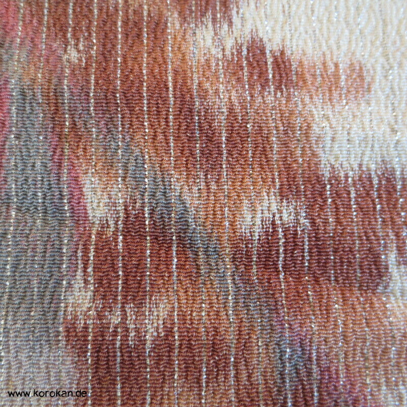 Herbstblätterzweige Seide / Rayon / Lurexstreifen Kimono Krepp