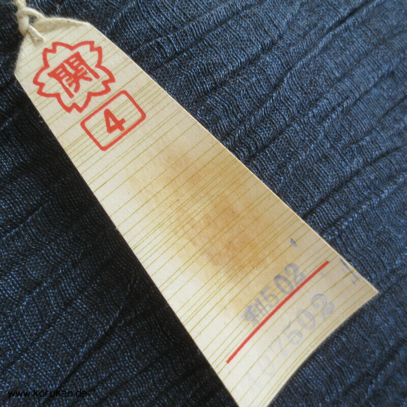 schwarzblau melierter Kimono Krepp, Hanf, grob